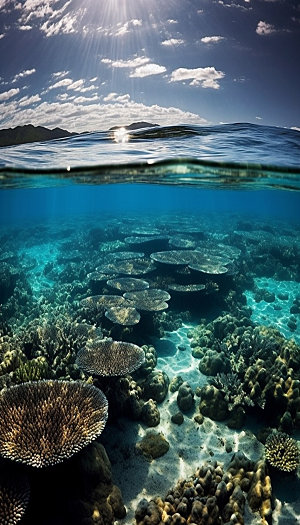 海洋生物海底风光背景图