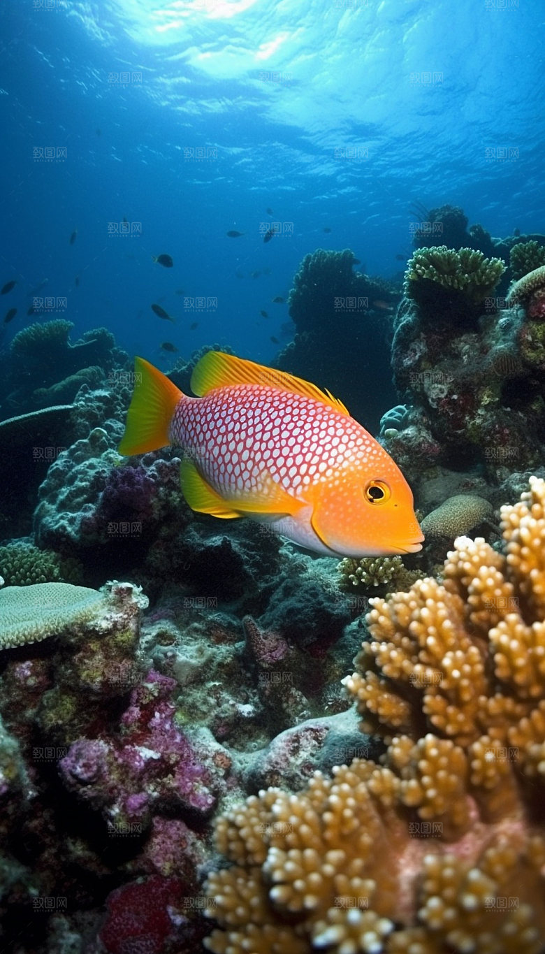 海洋生物海底世界风景图