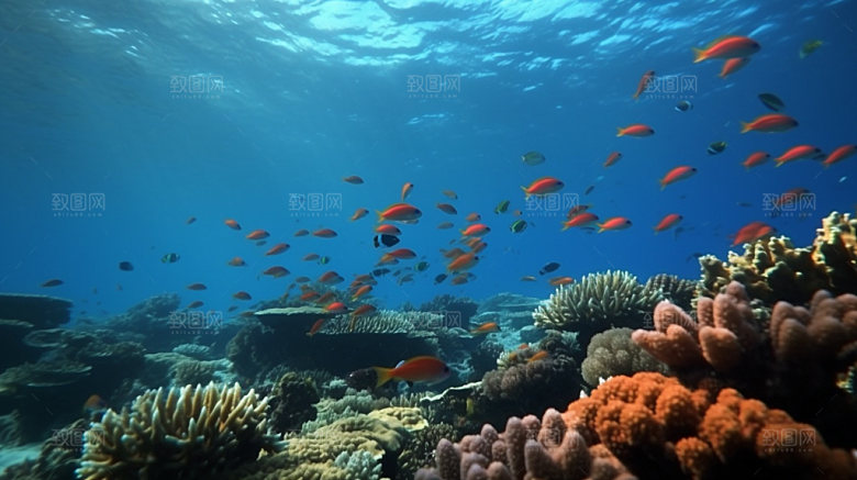 海洋生物海底世界风景图