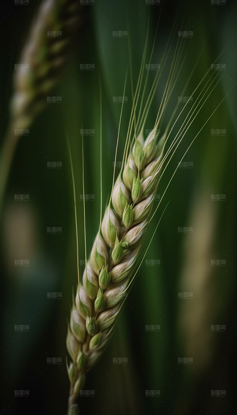 麦穗麦芒特写摄影图