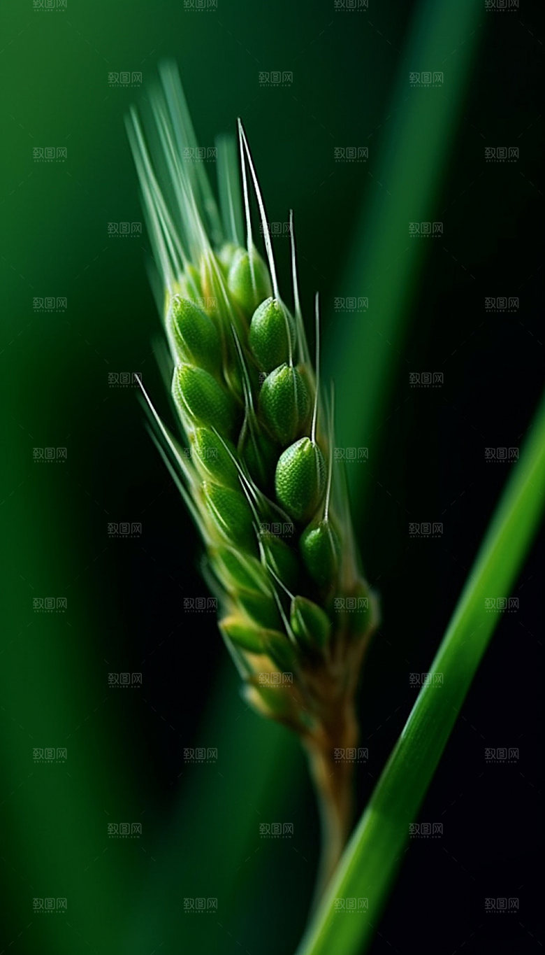 麦穗麦芒特写摄影图