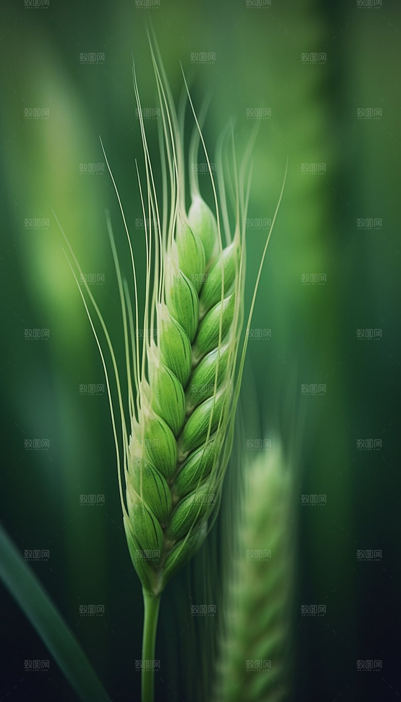 麦穗麦芒特写摄影图