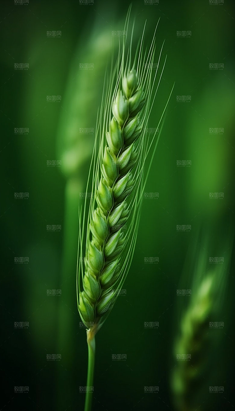 麦穗麦芒特写摄影图