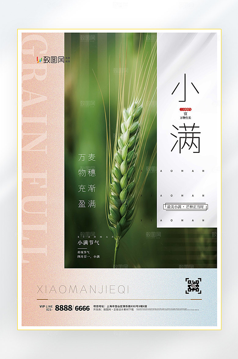二十四节气小满节气海报