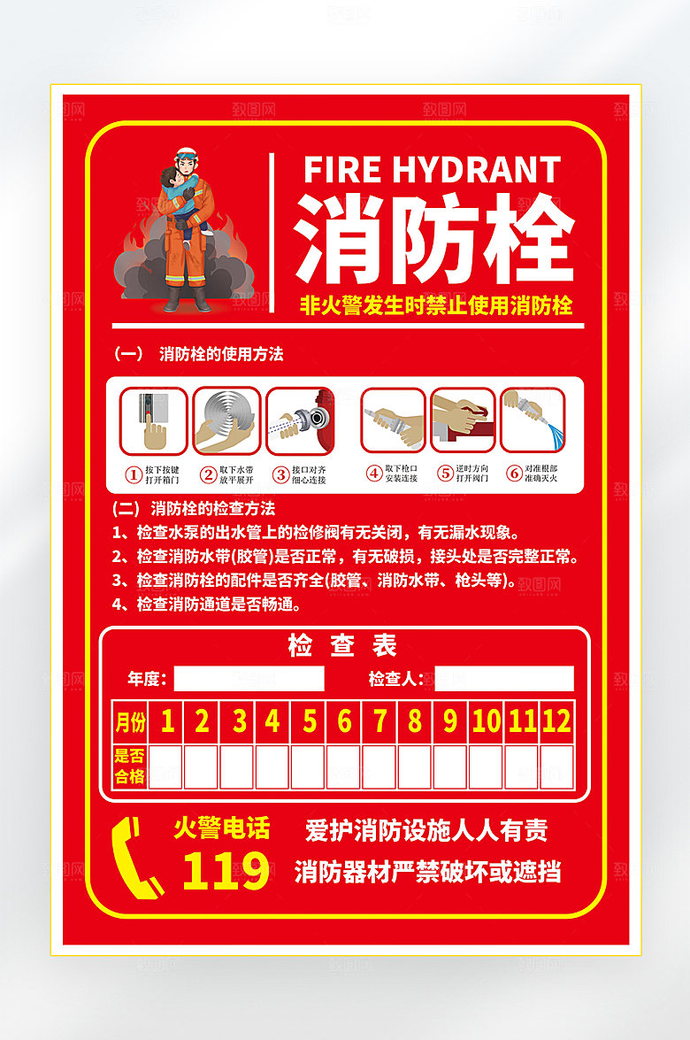 防火灾消防安全制度海报