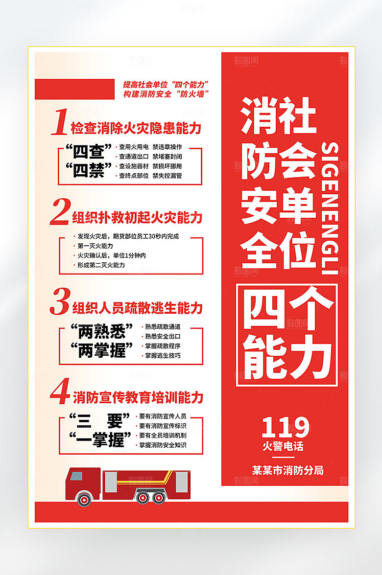 防火灾消防安全制度海报