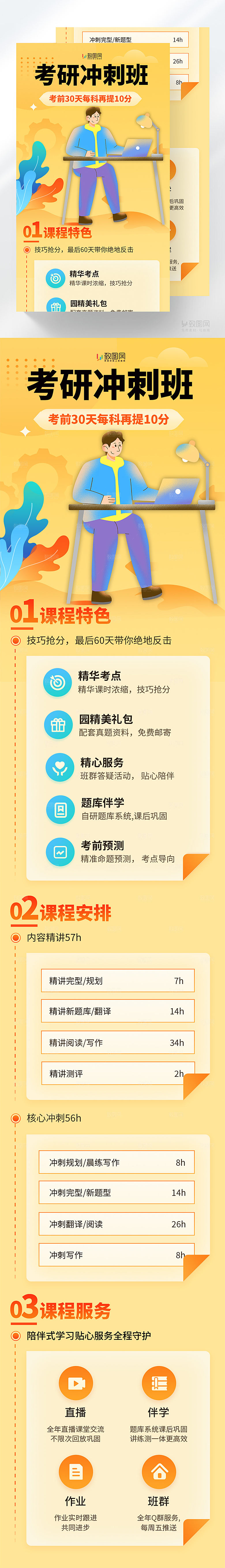 考研冲刺班培训长图