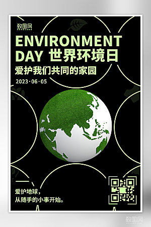 世界环境日地球简约海报