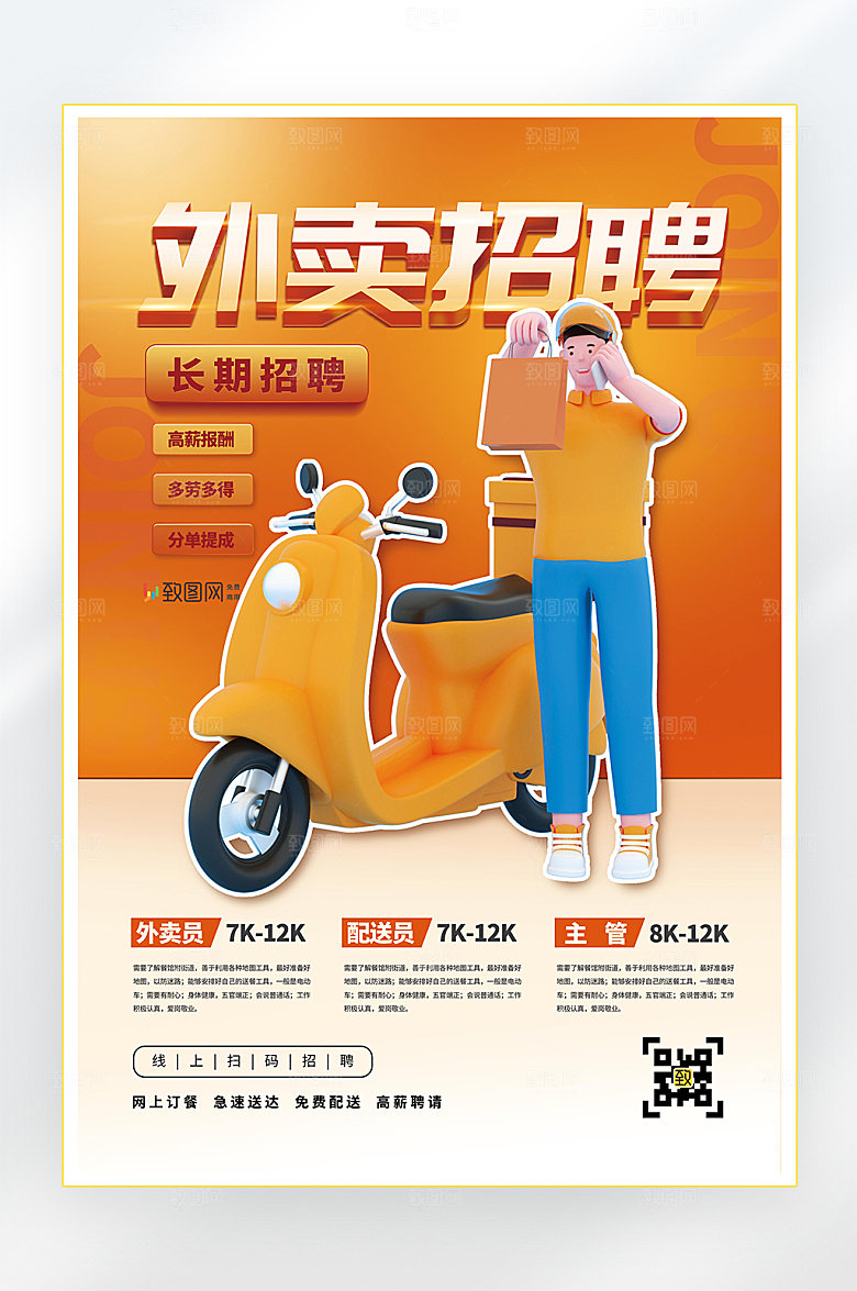 招聘诚聘英才找工作海报