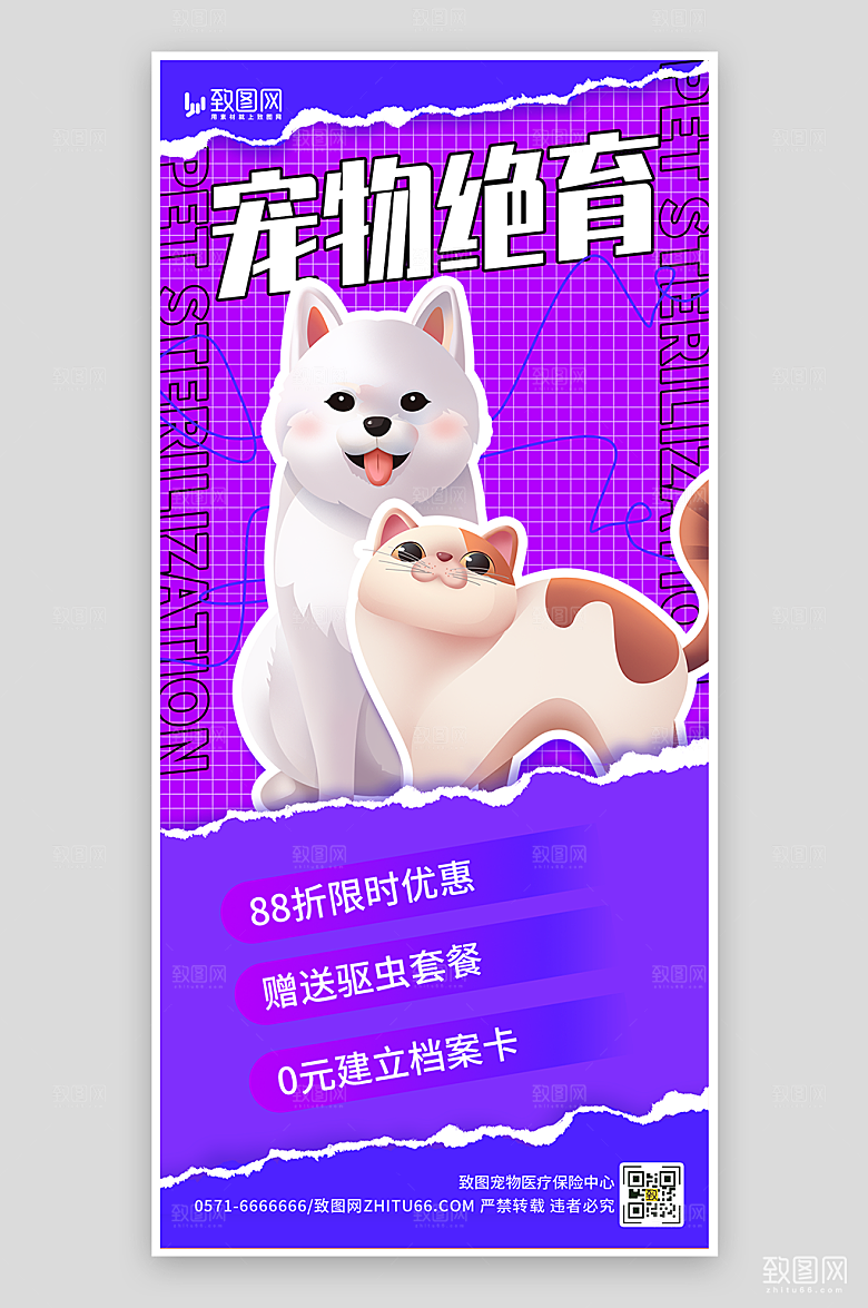 宠物绝育宣传海报