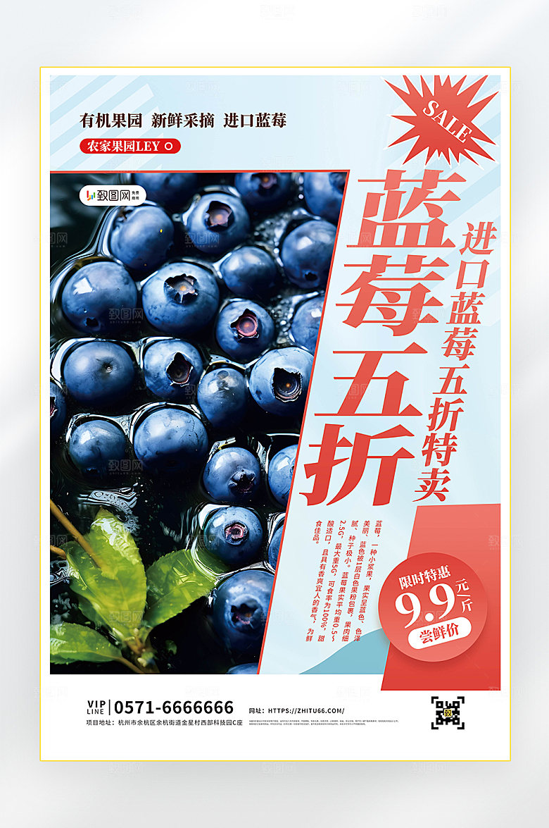 夏季美食水果促销海报