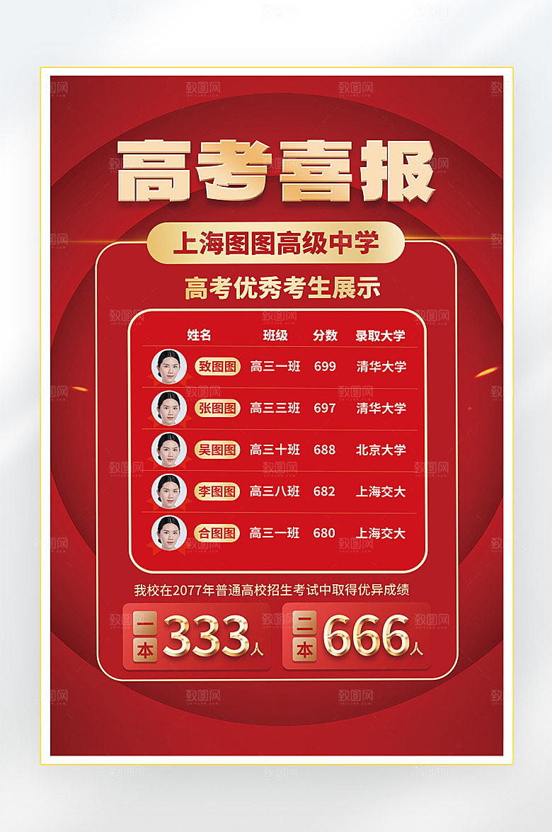 高考状元金榜题名海报