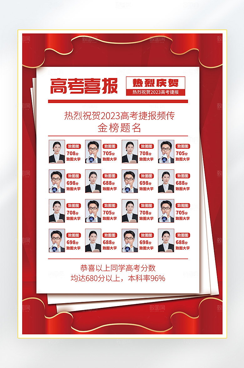 高考状元金榜题名海报