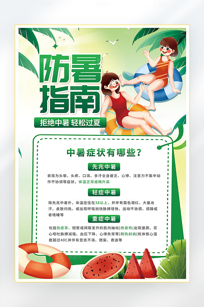 夏季高温防中暑海报