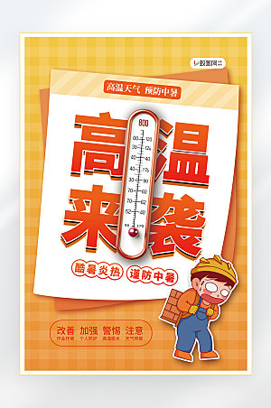 夏季高温预防中暑海报