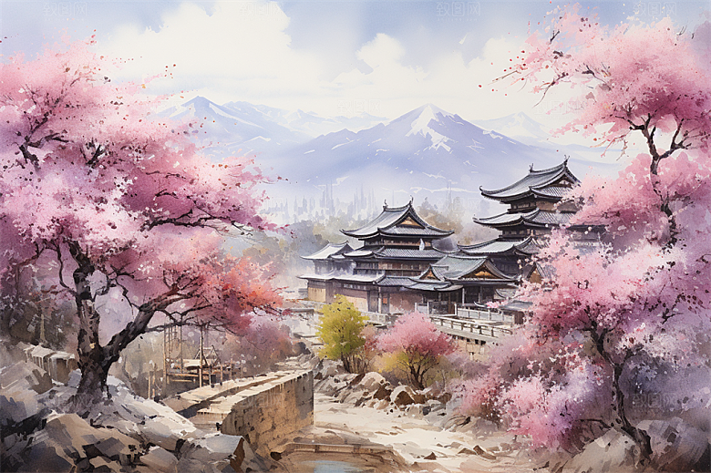 江南古镇民居街道商贩安静生活场景