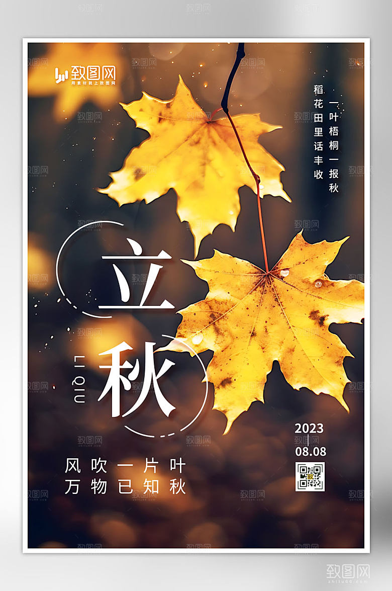 二十四节气立秋海报