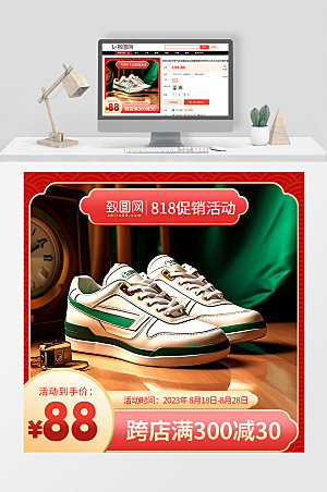 运动鞋818促销活动宣传电商主图