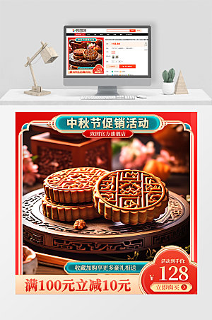 中秋节月饼促销活动宣传电商主图