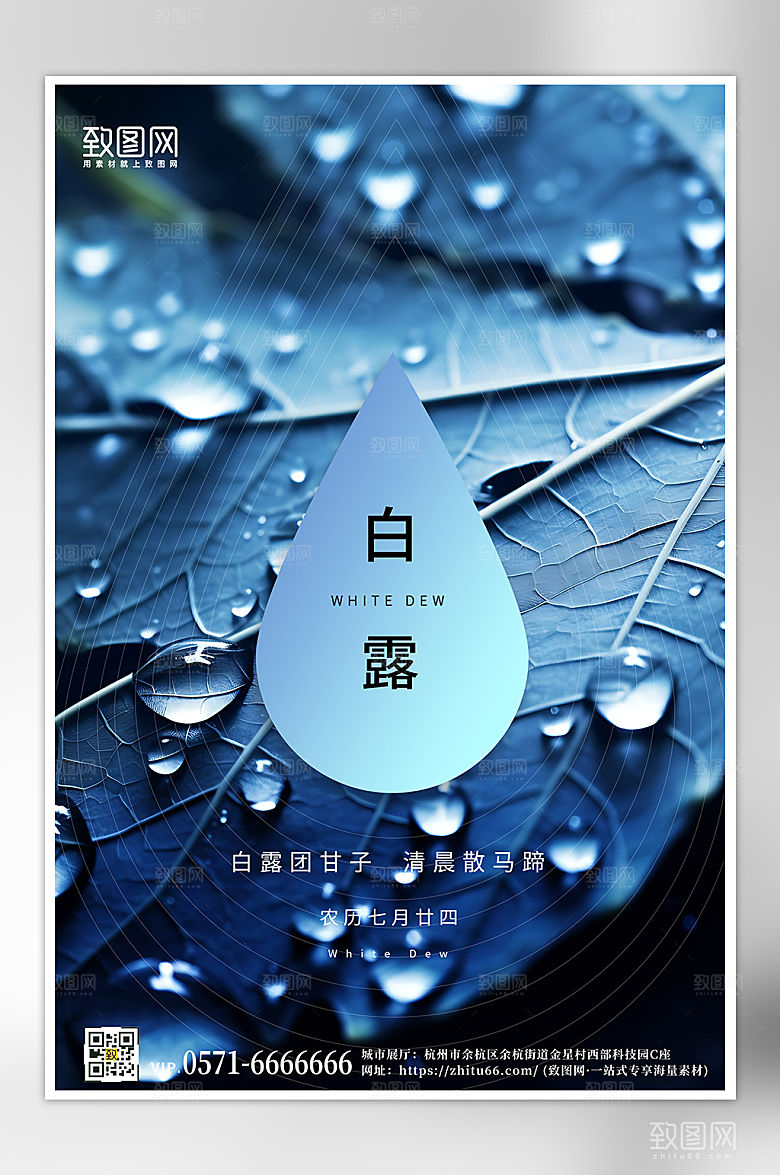 中国传统节气白露海报