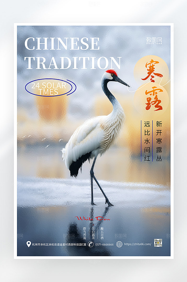 简约大气寒露节气海报