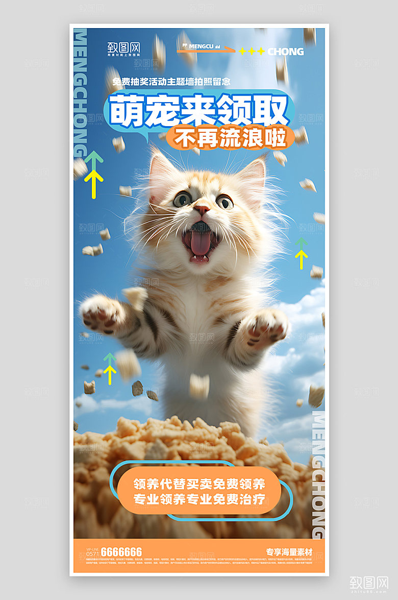 免费养宠领养海报
