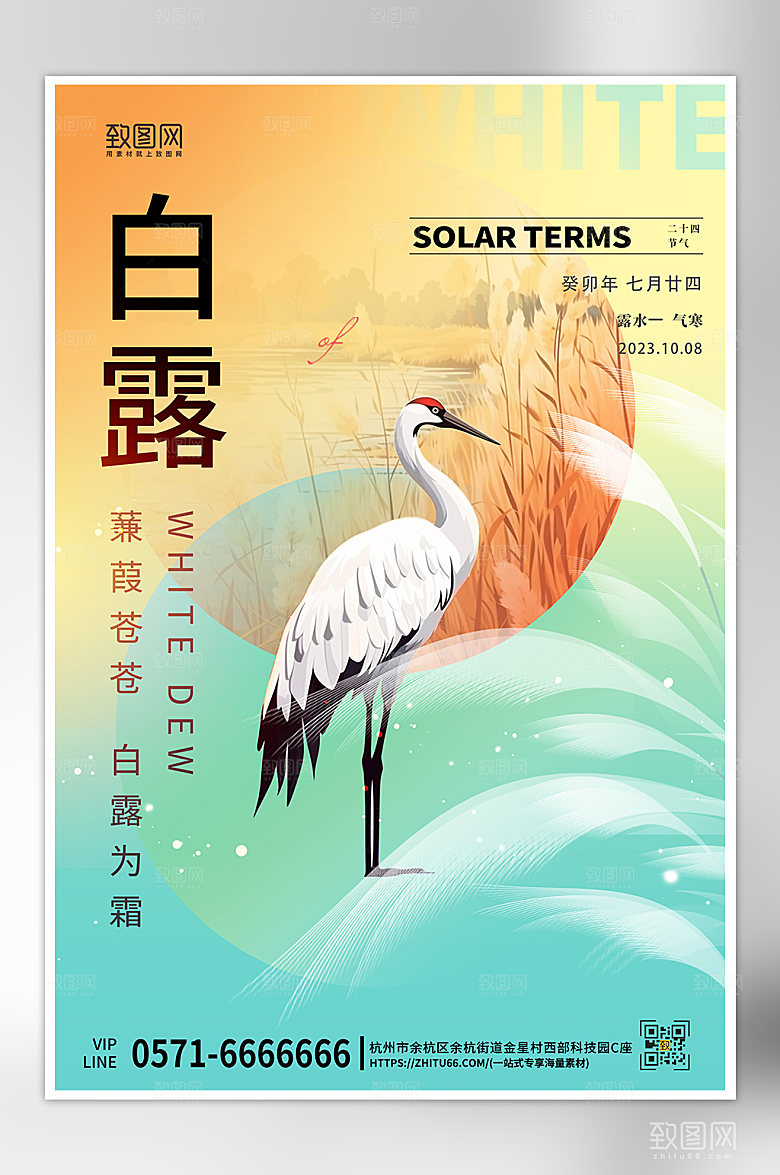 中国传统节气白露海报
