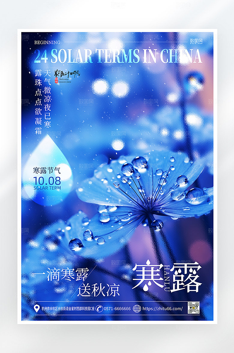 简约大气寒露节气海报
