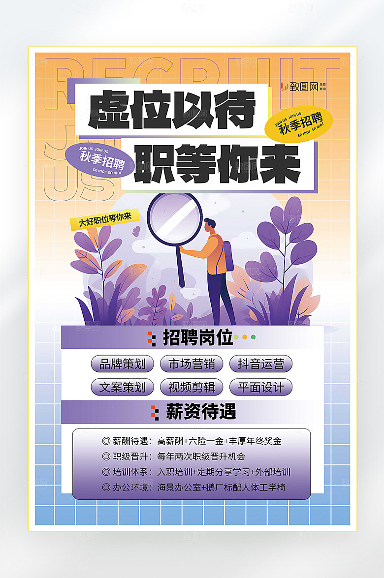 招聘诚聘找工作海报
