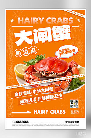 大闸蟹美食宣传海报