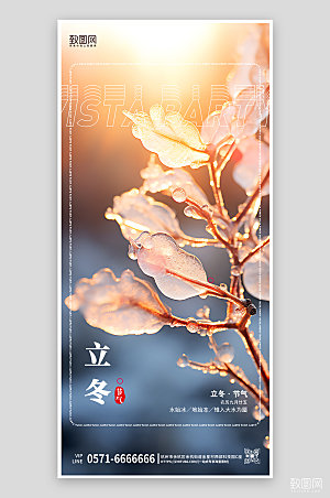 中国传统节气立冬手机海报
