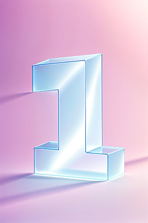 透明数字13D玻璃艺术字