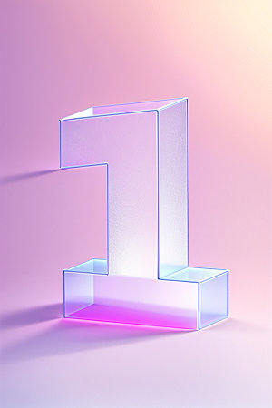 透明数字1时尚3D艺术字