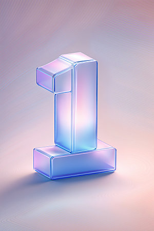 玻璃数字13D透明元素