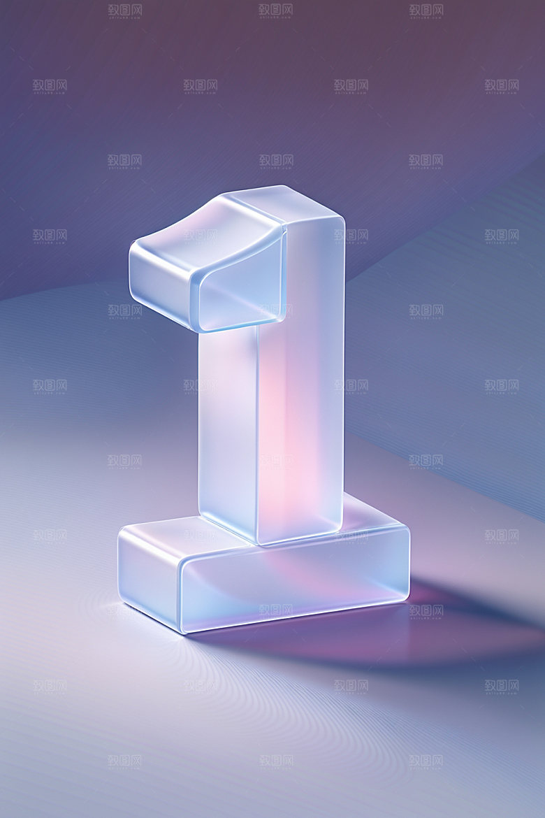 玻璃数字13D透明元素