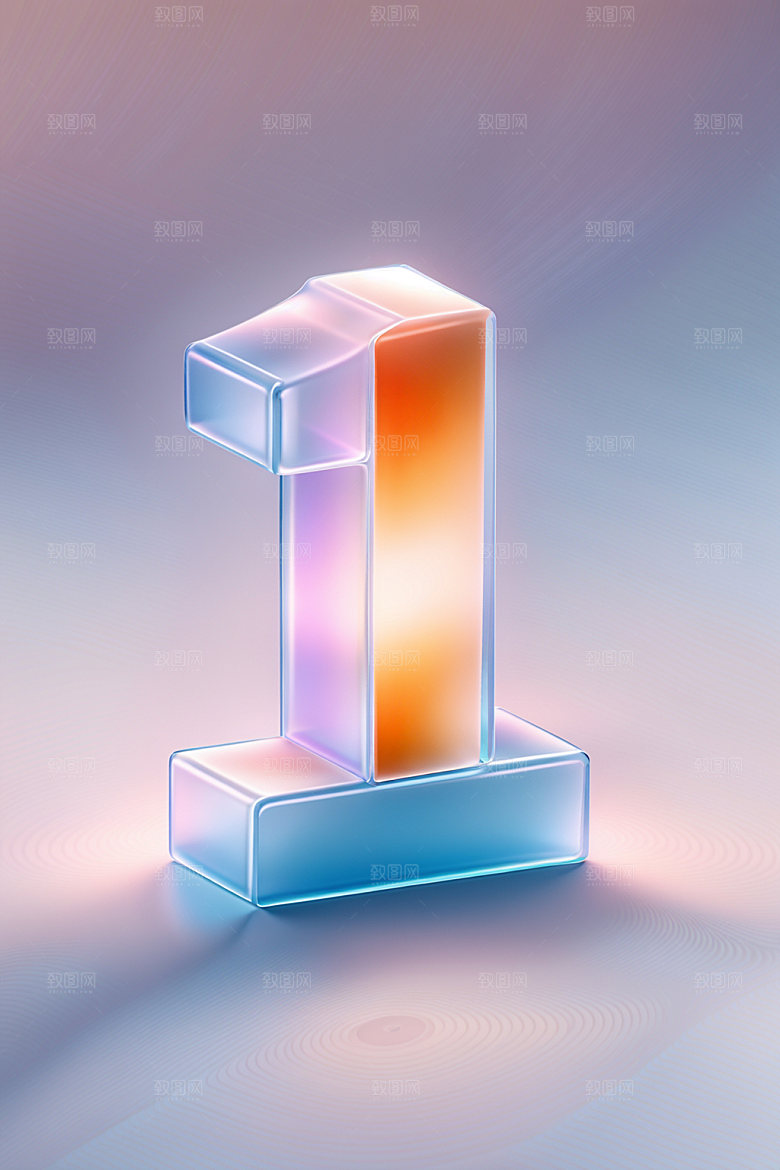 玻璃数字13D塑料元素