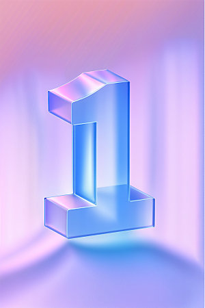 玻璃数字13D立体元素