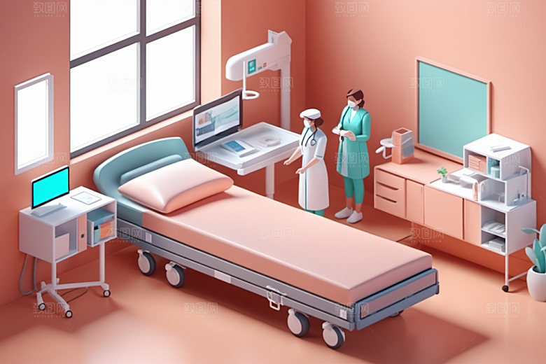 医院诊室病房2.5D模型