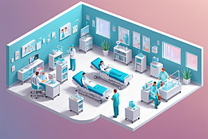 医院医护医疗场景2.5D模型