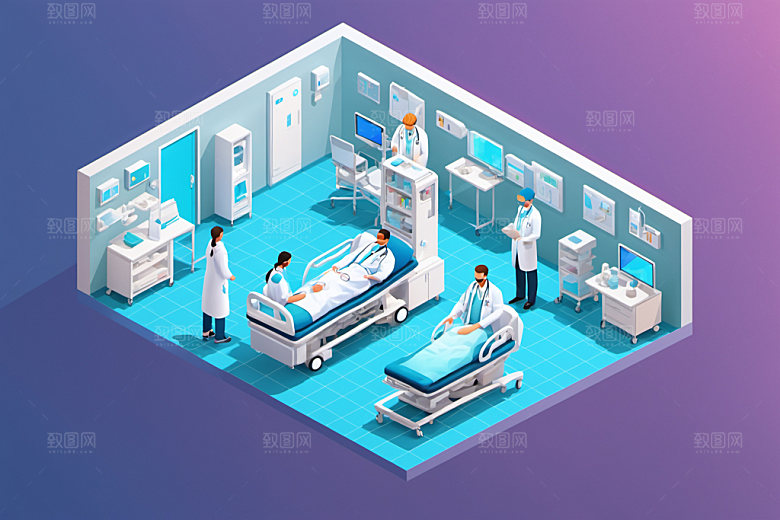 医院医学医疗场景2.5D模型