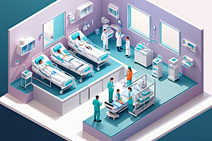 医院医护诊室2.5D模型