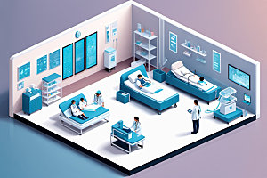 医院诊室治疗室2.5D模型