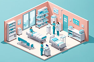 医院立体诊室2.5D模型