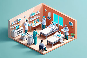 医院剖面医疗场景2.5D模型
