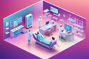 医院医学医护2.5D模型