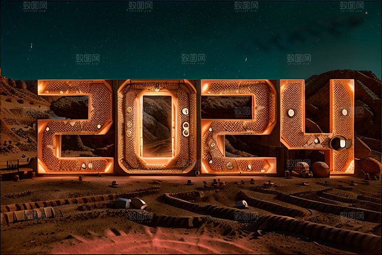 2024年新年3D艺术字
