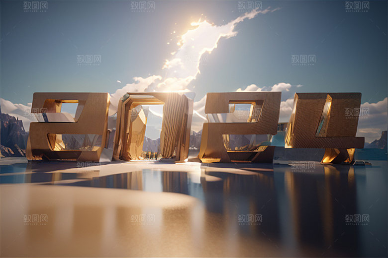 2024年年会元旦艺术字