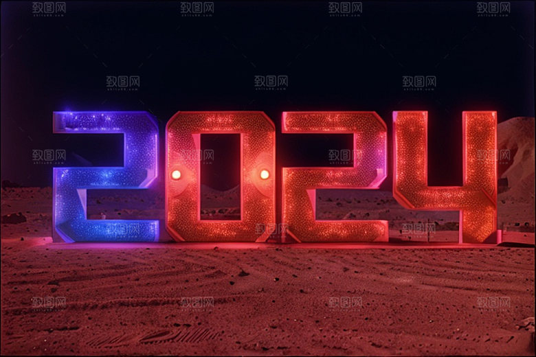 2024年元旦跨年艺术字