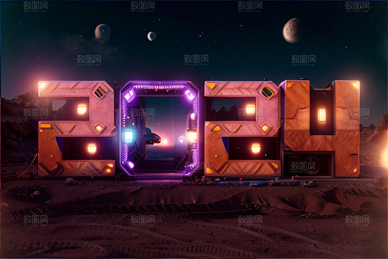 2024年创意跨年艺术字