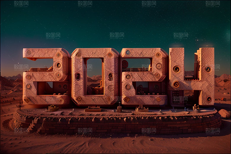 2024年跨年时尚艺术字